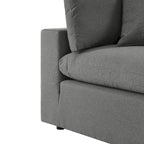 5-Piece Aluminum Sectional Sofa Set with Cushions 2 Armless 3 Corner Chairs