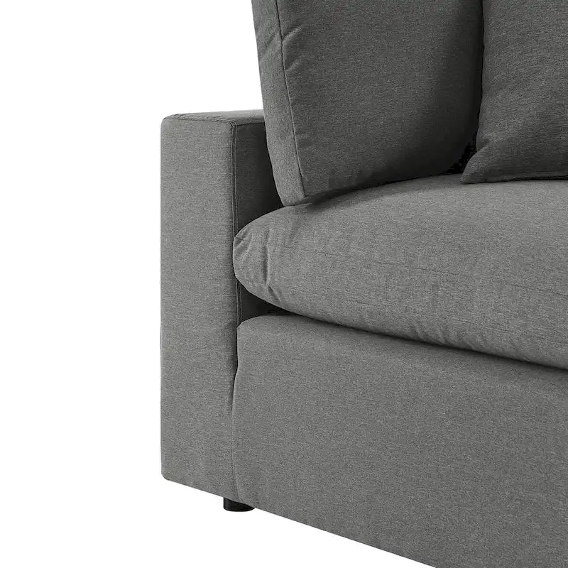 5-Piece Aluminum Sectional Sofa Set with Cushions 2 Armless 3 Corner Chairs