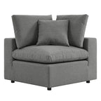 5-Piece Aluminum Sectional Sofa Set with Cushions 2 Armless 3 Corner Chairs