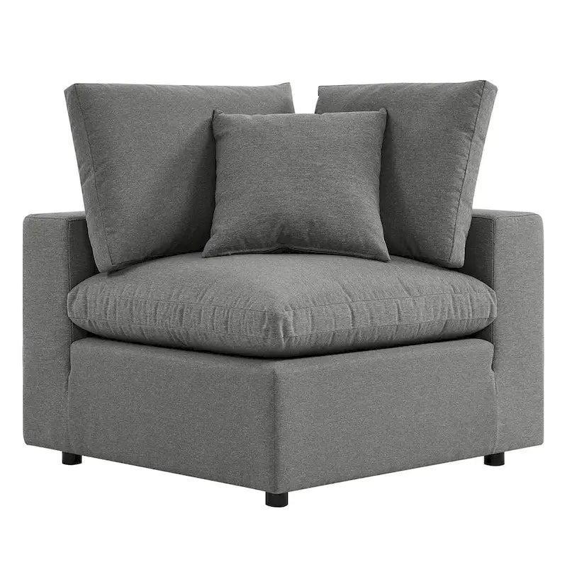 5-Piece Aluminum Sectional Sofa Set with Cushions 2 Armless 3 Corner Chairs
