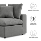 5-Piece Aluminum Sectional Sofa Set with Cushions 2 Armless 3 Corner Chairs
