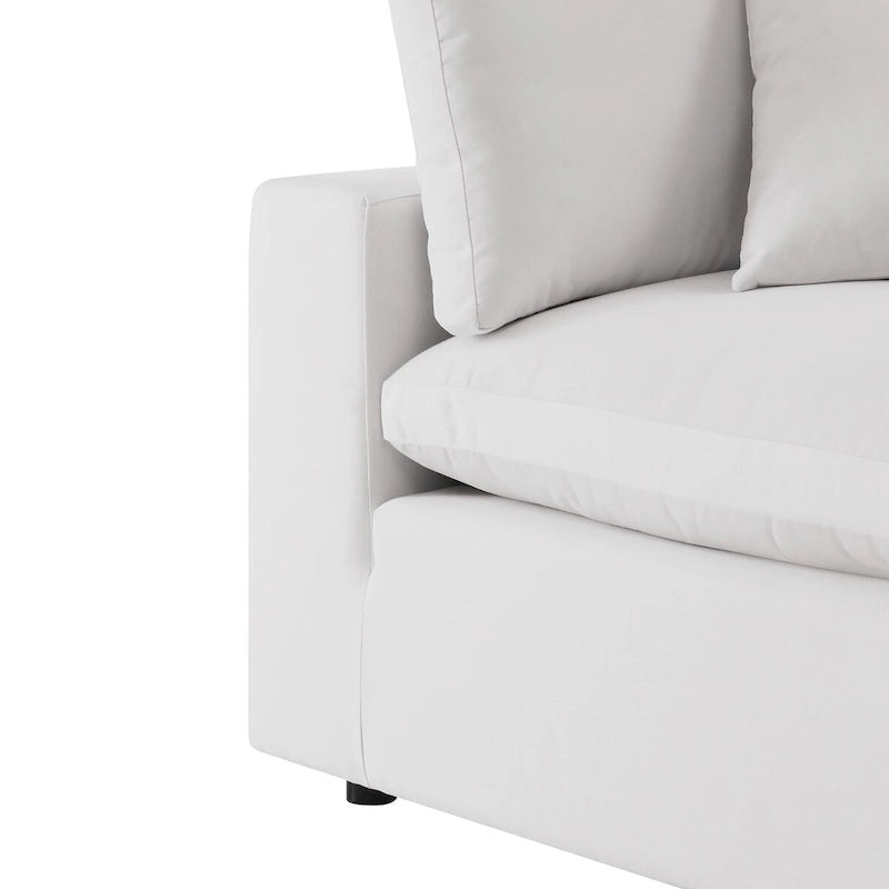 5-Piece Aluminum Sectional Sofa Set with Cushions 2 Armless 3 Corner Chairs