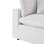 5-Piece Aluminum Sectional Sofa Set with Cushions 2 Armless 3 Corner Chairs