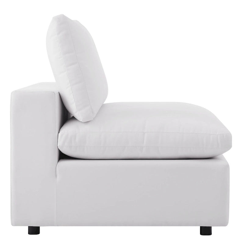 5-Piece Aluminum Sectional Sofa Set with Cushions 2 Armless 3 Corner Chairs