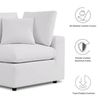 5-Piece Aluminum Sectional Sofa Set with Cushions 2 Armless 3 Corner Chairs