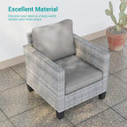 8-Piece PE Rattan Sofa Set Brown 3-Seat Sofa 2 Swivel Rockers 2 Chairs 2 Ottomans 1 Table