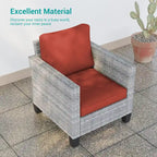 8-Piece PE Rattan Sofa Set Brown 3-Seat Sofa 2 Swivel Rockers 2 Chairs 2 Ottomans 1 Table
