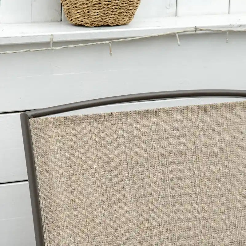 Outdoor Glider Bench with Center Table, Breathable Mesh Fabric