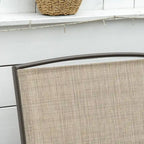 Outdoor Glider Bench with Center Table, Breathable Mesh Fabric