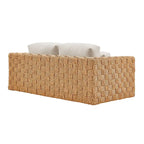 Wicker Rattan Loveseat for 2 People with Cushions and Pillows Aluminum Frame