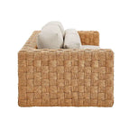 Wicker Rattan Loveseat for 2 People with Cushions and Pillows Aluminum Frame