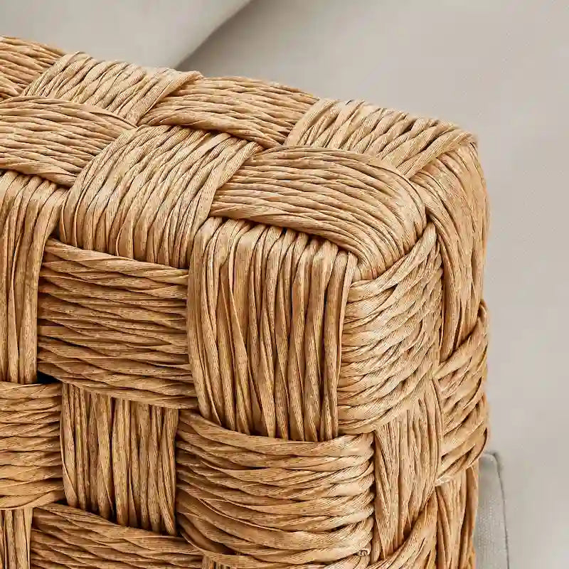 Wicker Rattan Loveseat for 2 People with Cushions and Pillows Aluminum Frame
