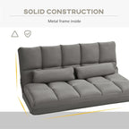 Convertible Folding Floor Sofa Chair Adjustable Chaise Lounge with Pillows