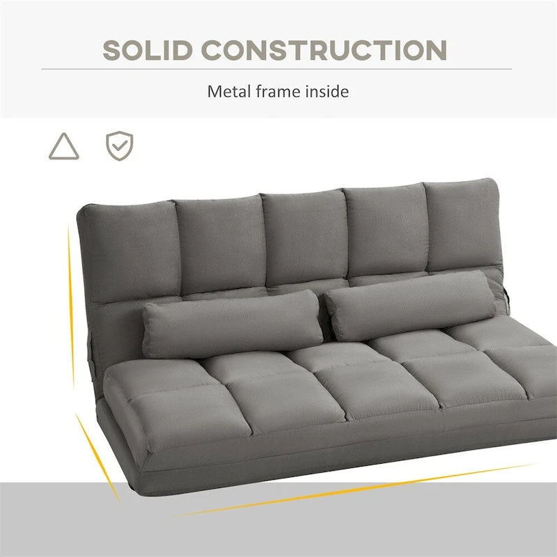 Convertible Folding Floor Sofa Chair Adjustable Chaise Lounge with Pillows