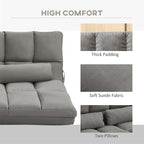 Convertible Folding Floor Sofa Chair Adjustable Chaise Lounge with Pillows