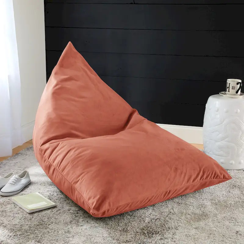 Velvet Bean Lounger Indoor Polystyrene Bead Fill UV and Mold Resistant