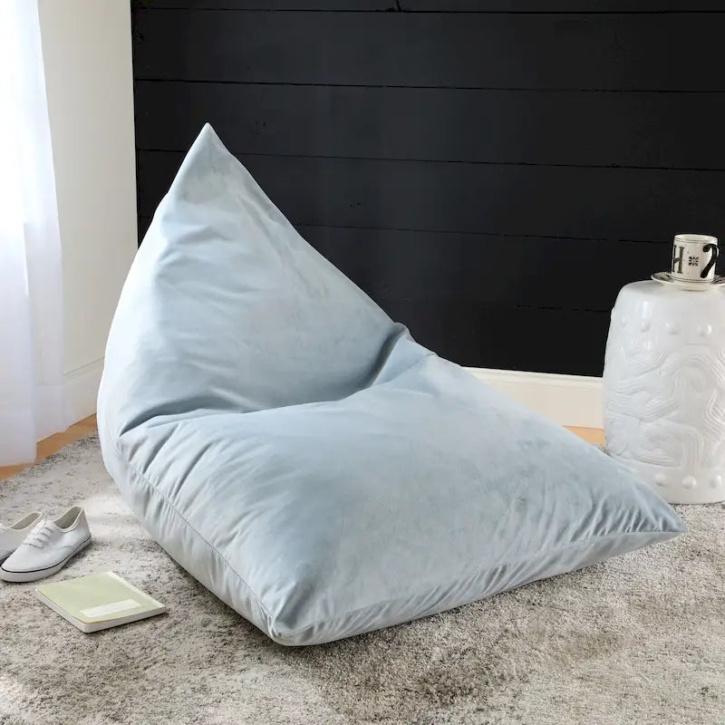 Velvet Bean Lounger Indoor Polystyrene Bead Fill UV and Mold Resistant
