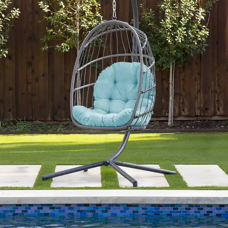 Sorra Home Sunbrella Outdoor Egg Chair Replacement Cushion - 44 in L x 27 in W x 4 in D