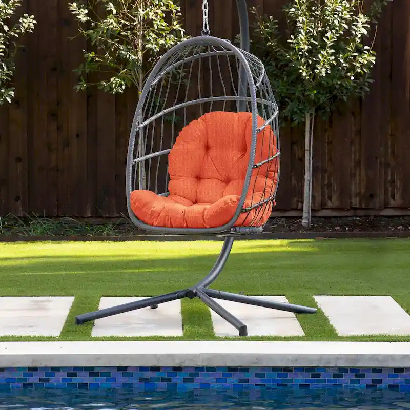 Sorra Home Sunbrella Outdoor Egg Chair Replacement Cushion - 44 in L x 27 in W x 4 in D