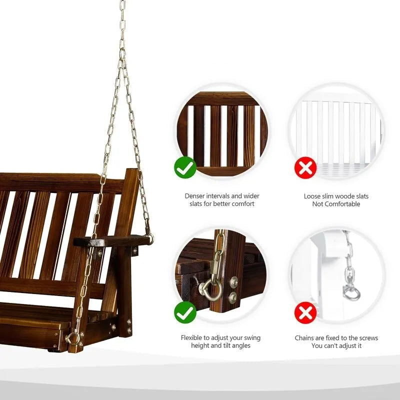 Single Wooden Swing Chair