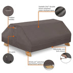 Water-Resistant Rectangle Picnic Table Cover Dark Taupe 72x57x33in
