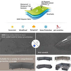 V-Shaped Outdoor Sofa Waterproof Cover 600D Oxford Cloth with Air Vent 100x33.5x31in Gray