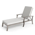 2-Piece Aluminum Chaise Lounge Chair Set Gray Black with Cushions Adjustable