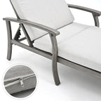 2-Piece Aluminum Chaise Lounge Chair Set Gray Black with Cushions Adjustable