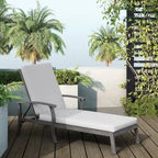2-Piece Aluminum Chaise Lounge Chair Set Gray Black with Cushions Adjustable
