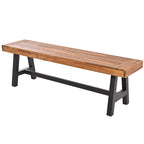 7-Piece Acacia Wood Dining Set for 7-8 People 4 Chairs 1 Bench 1 Table