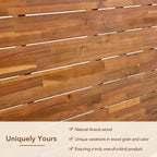 7-Piece Acacia Wood Dining Set for 7-8 People 4 Chairs 1 Bench 1 Table