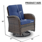 Outdoor Swivel Patio Chair, 360 Rotating Chairs - Brown