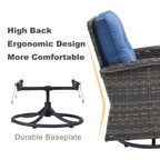 Outdoor Swivel Patio Chair, 360 Rotating Chairs - Brown