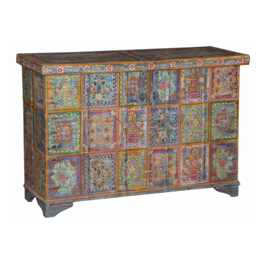 Artisan Painted Wooden Box