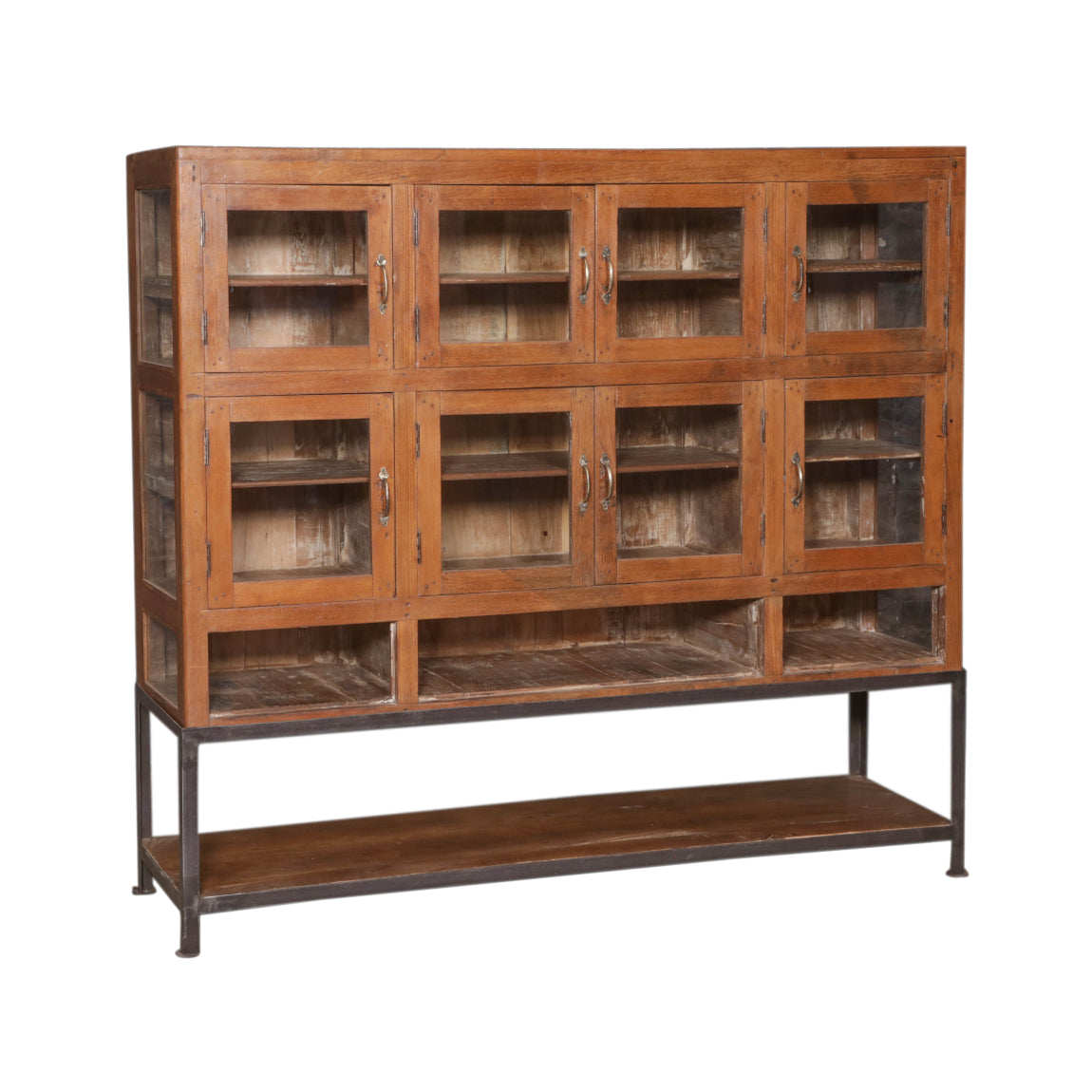 Reclaimed Teak Sideboard with Iron Stand