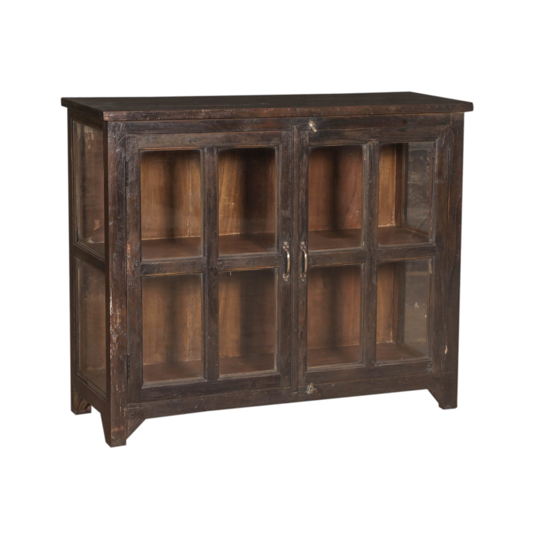 Dark Wood Cabinet with Glass