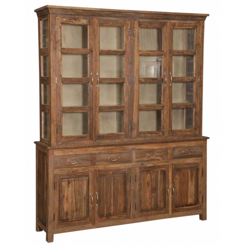 Handmade 4 Door Cabinet with Glass
