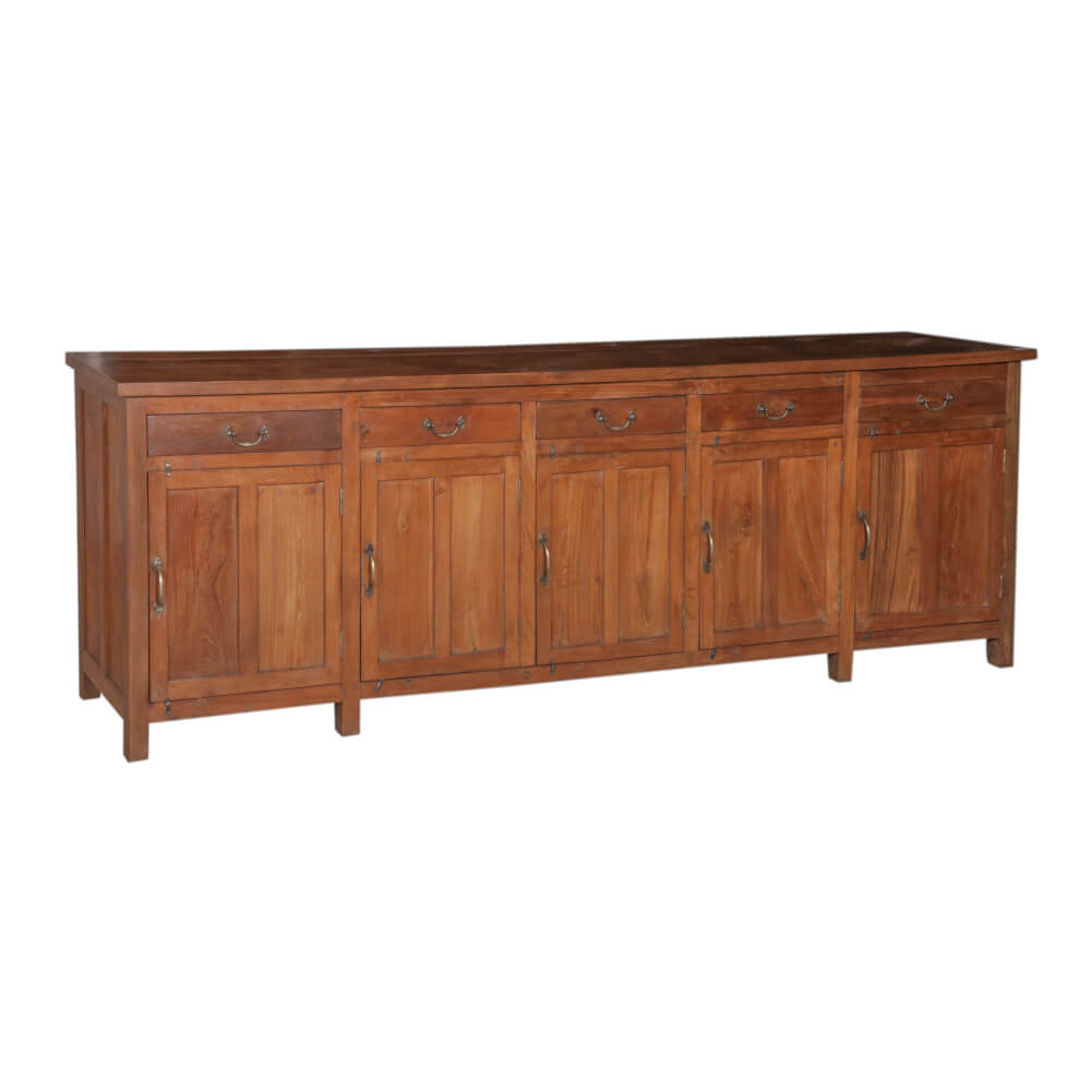 Wooden 5 Door Sideboard with Drawers