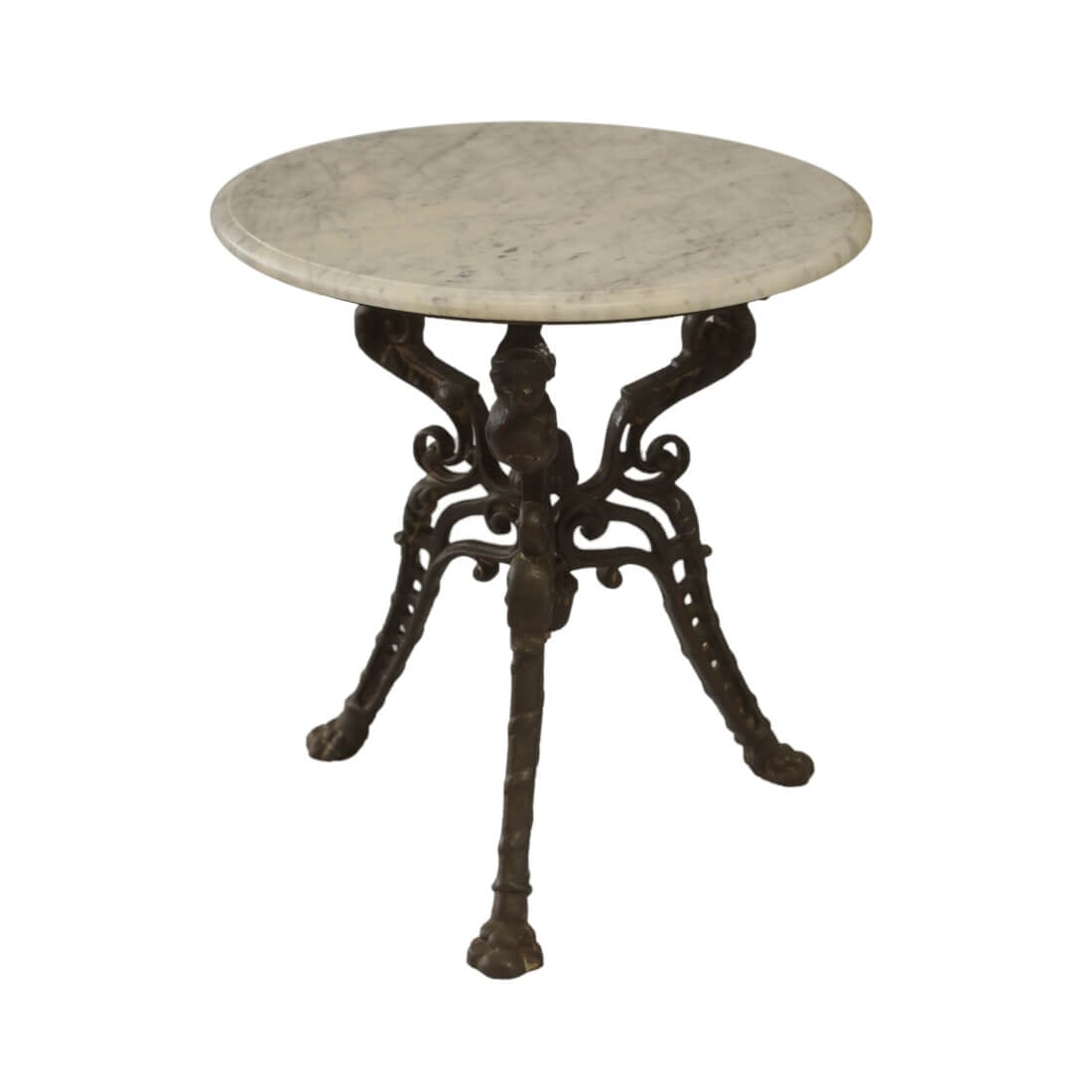 Iron Round Table with Marble Top