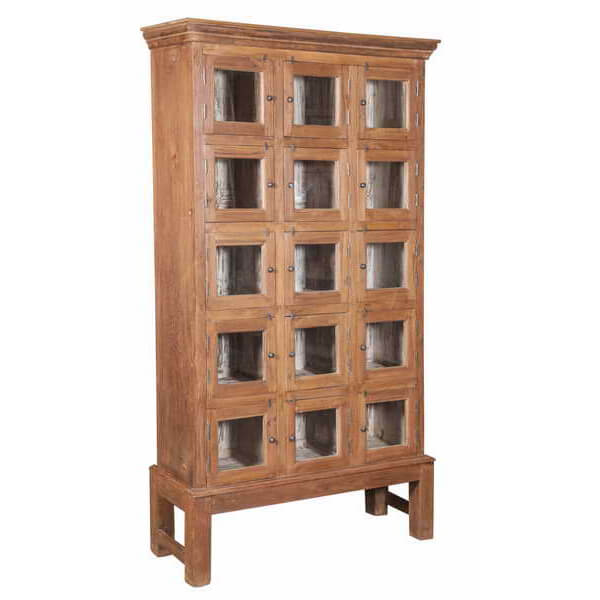 Vintage Teak Cabinet with Glass Doors