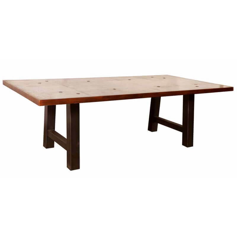 Wooden Dining Table with Iron Legs