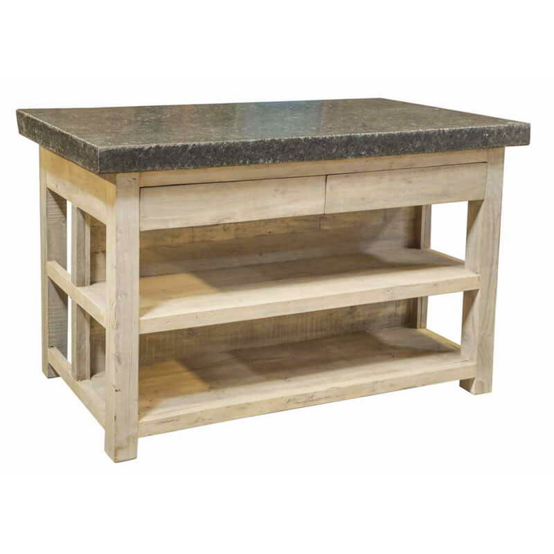 Teak Kitchen Table with Stone Top