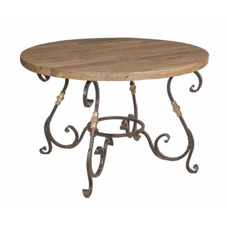 Iron Table with Teak Wood Top