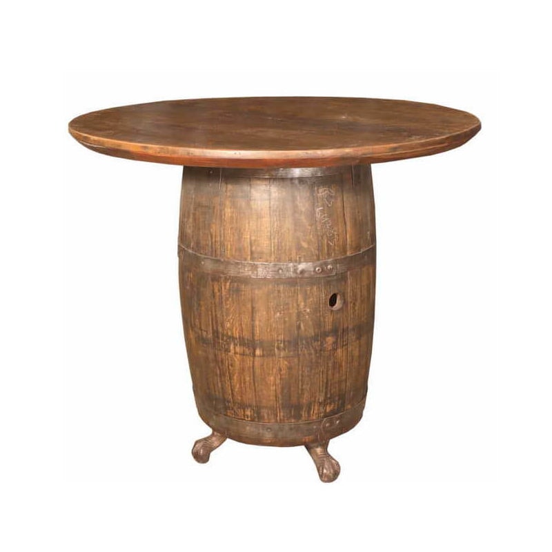 Teak Round Barrel Table