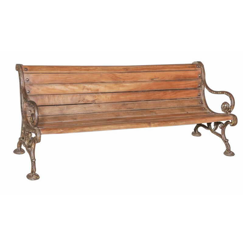 Cast Iron and Teak Bench