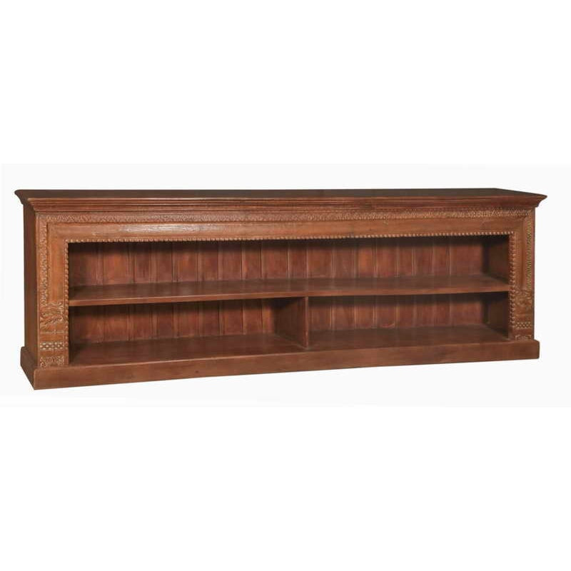 Low Teak Wood Bookcase