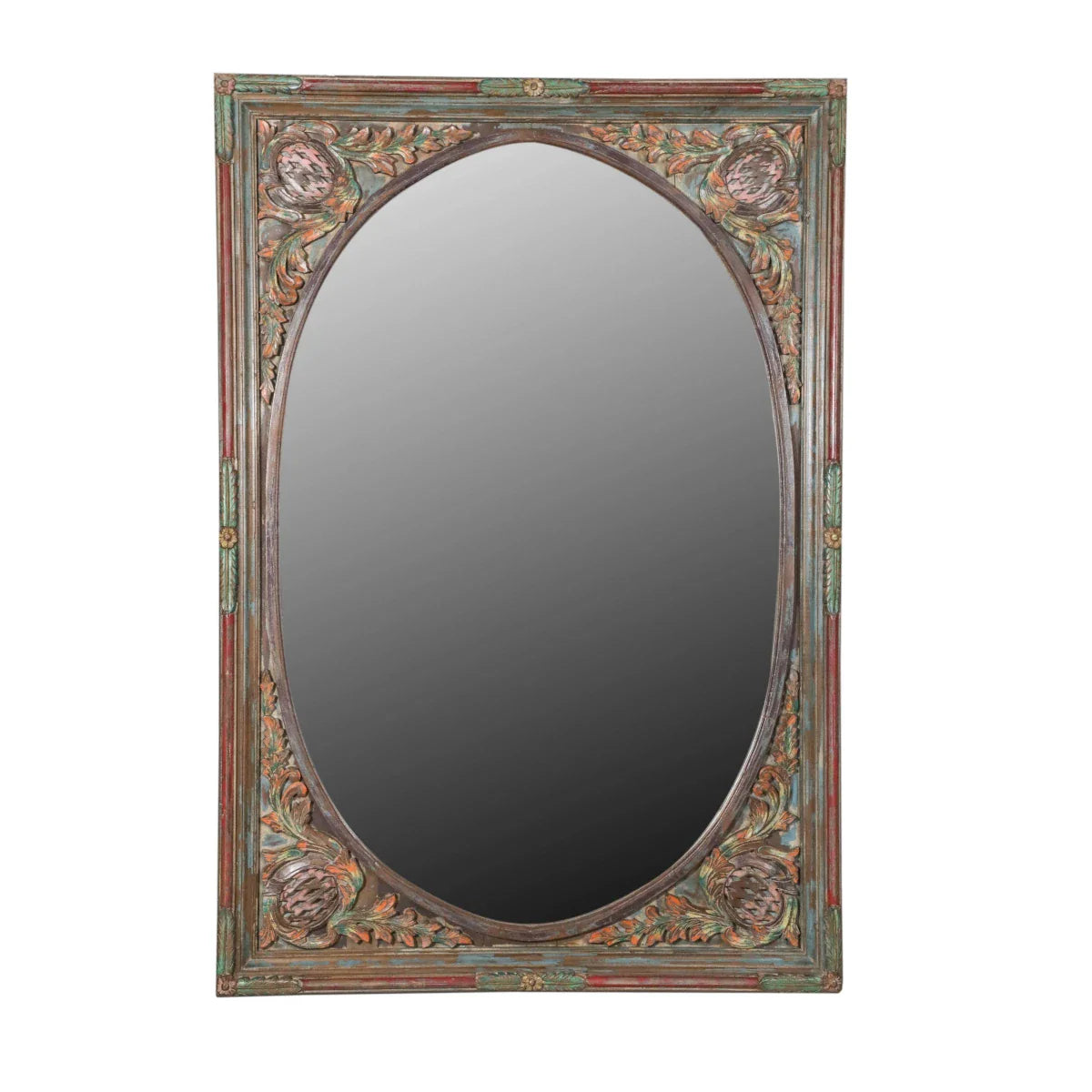 Mirror with Handmade Teak Frame