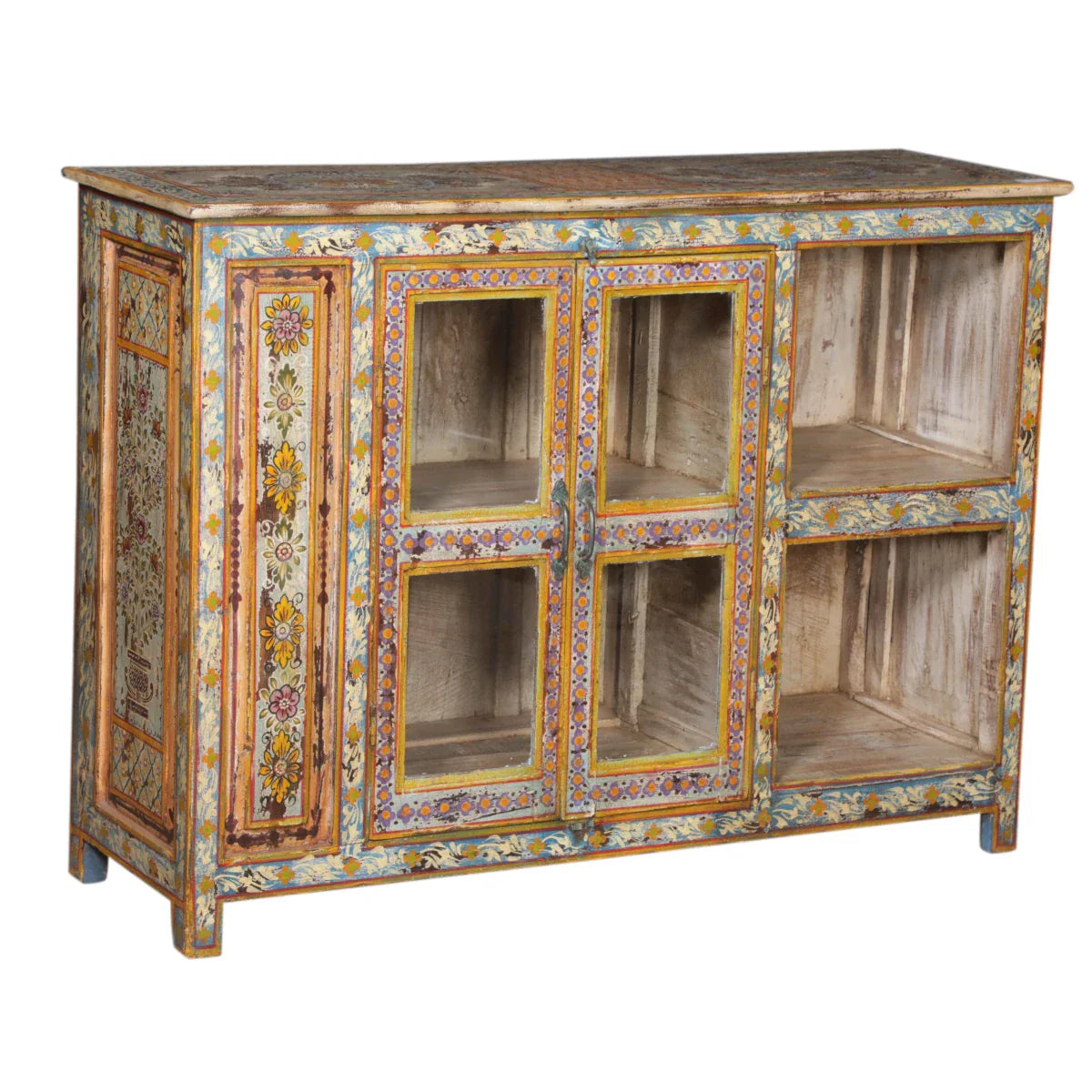 Wooden Painted Cabinet with Glass