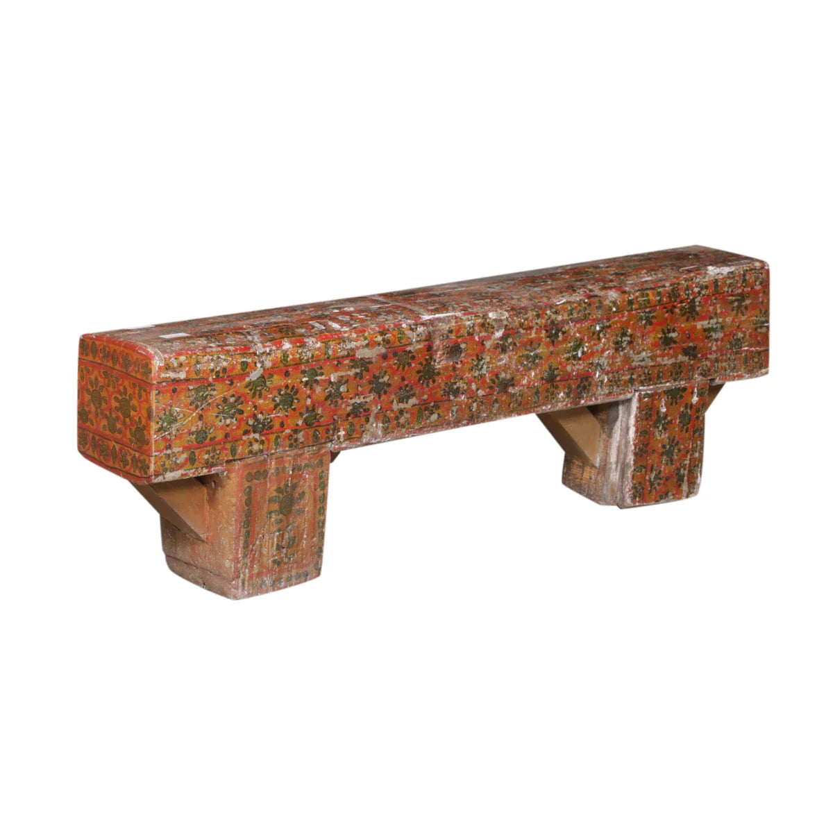 Painted Wooden Bench