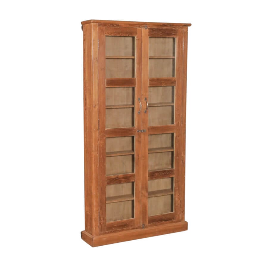 Vintage Teak Cabinet with Glass Doors